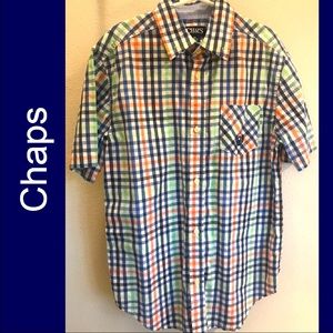 Like New Chaps Boys Short Sleeve Plaid Shirt